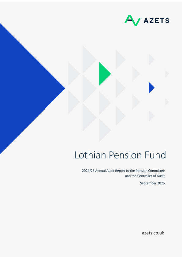 Publication cover: Lothian Pension Funds annual audit 2024/25