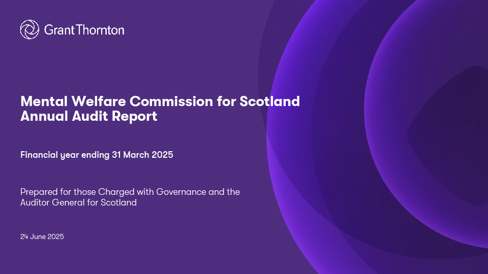 Publication cover: Mental Welfare Commission for Scotland annual audit 2024/25