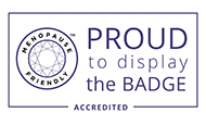 Menopause Friendly: Accredited. Proud to display the badge.