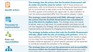 Assessment of National Flood Resilience Strategy against key elements needed for effective delivery