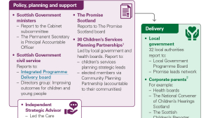 Overview of the main care experience governance structures and forums