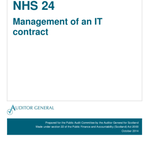 The 2013/14 audit of NHS 24: Management of an IT contract