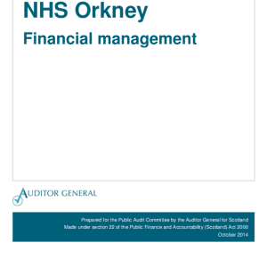 The 2013/14 audit of NHS Orkney: Financial management